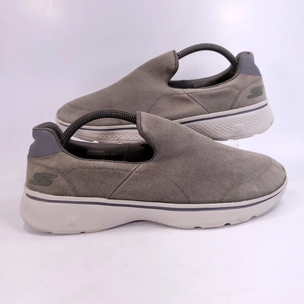 Skechers GoWalk 4 Athletic Walking Slip On Shoe Mens Size 10 54153 Gray White